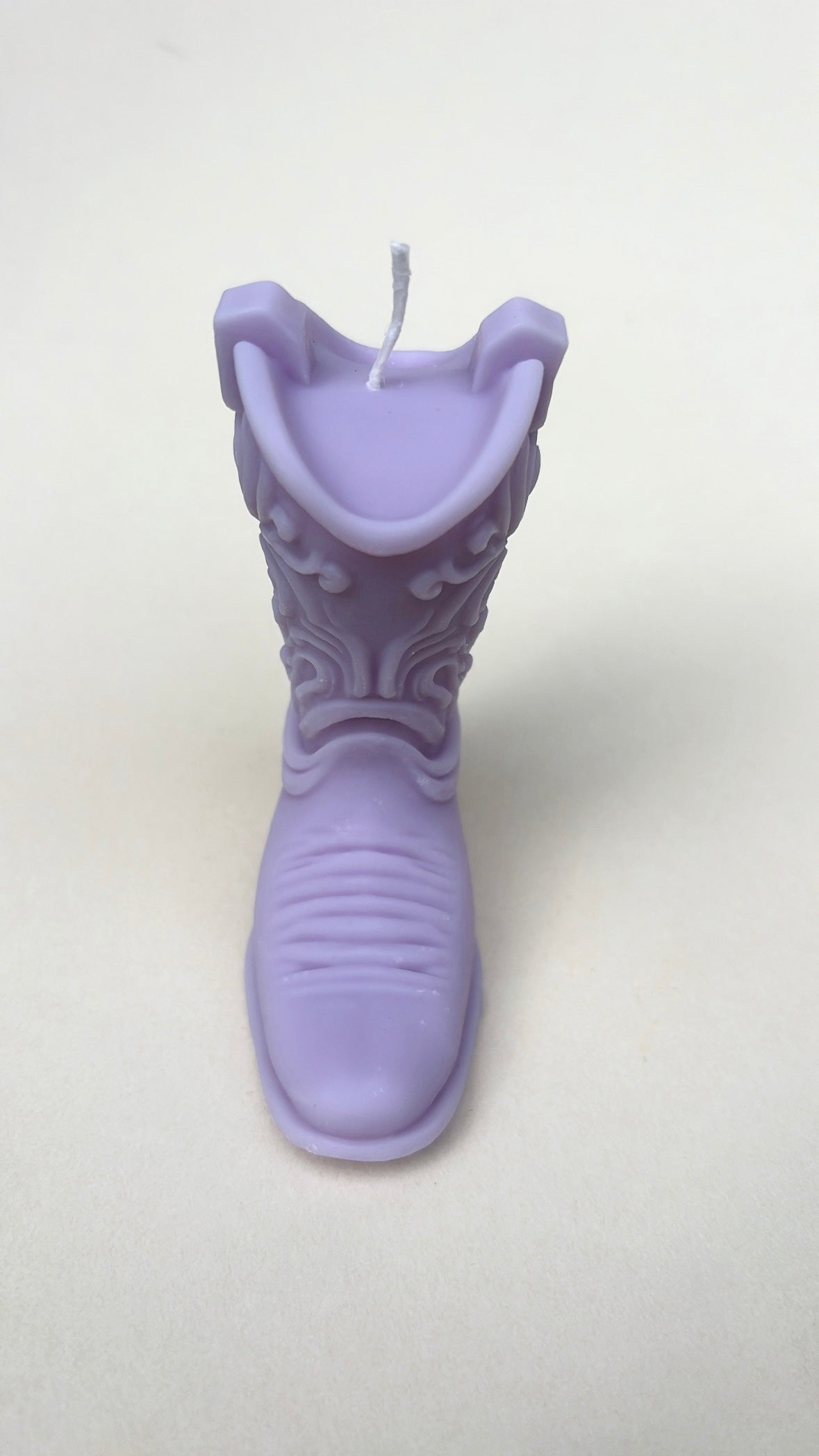 Purple Cowgirl Boot Candle