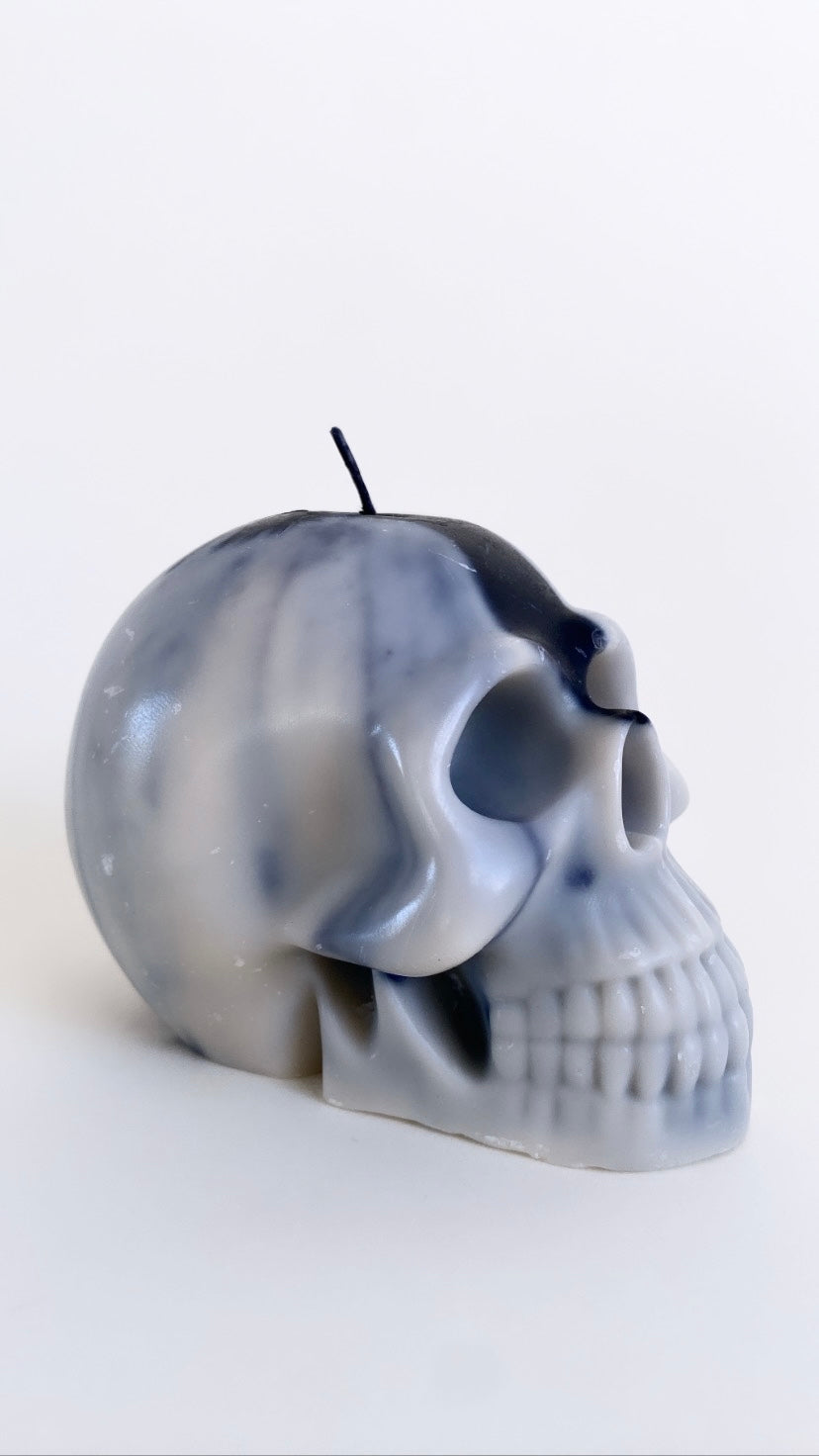 Black And White Skull Candle