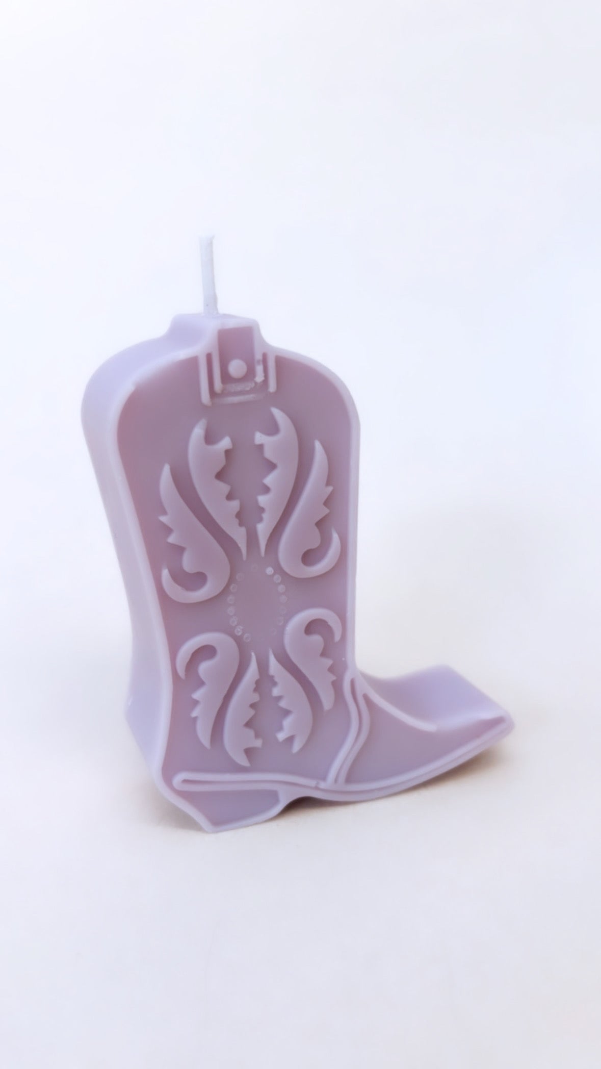 Purple Cowgirl Boot Candle
