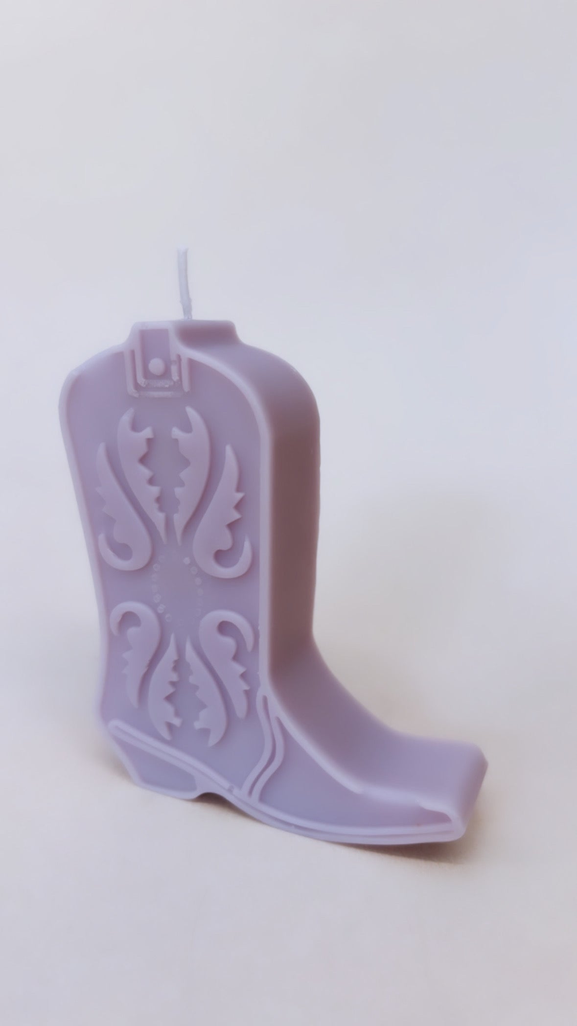 Purple Cowgirl Boot Candle