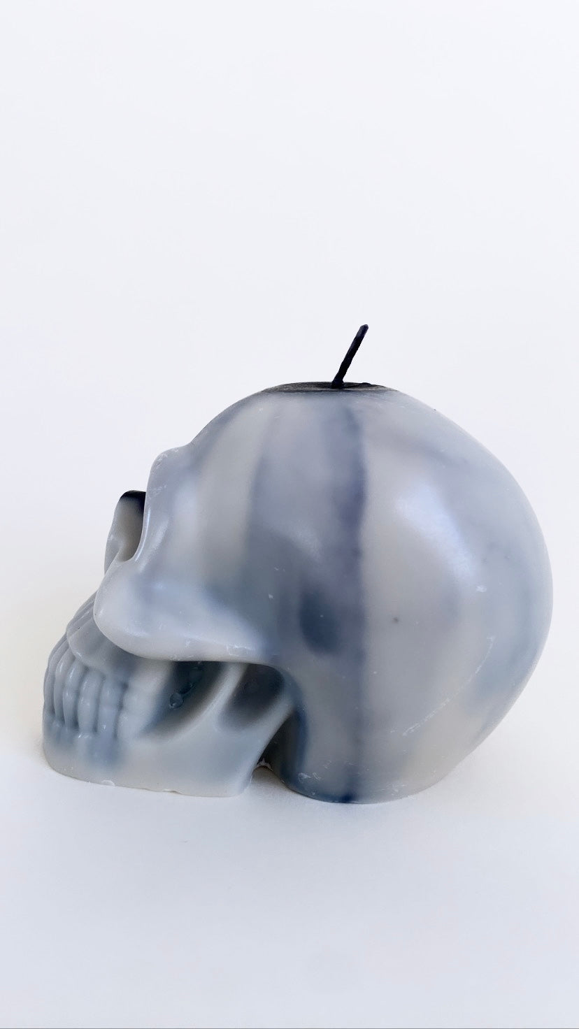 Black And White Skull Candle