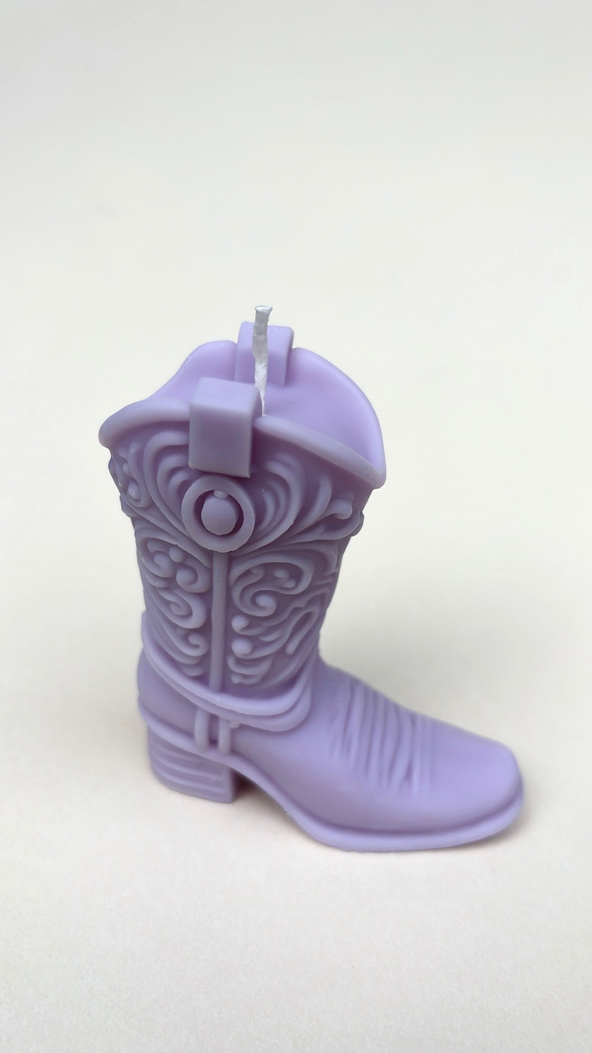 Purple Cowgirl Boot Candle