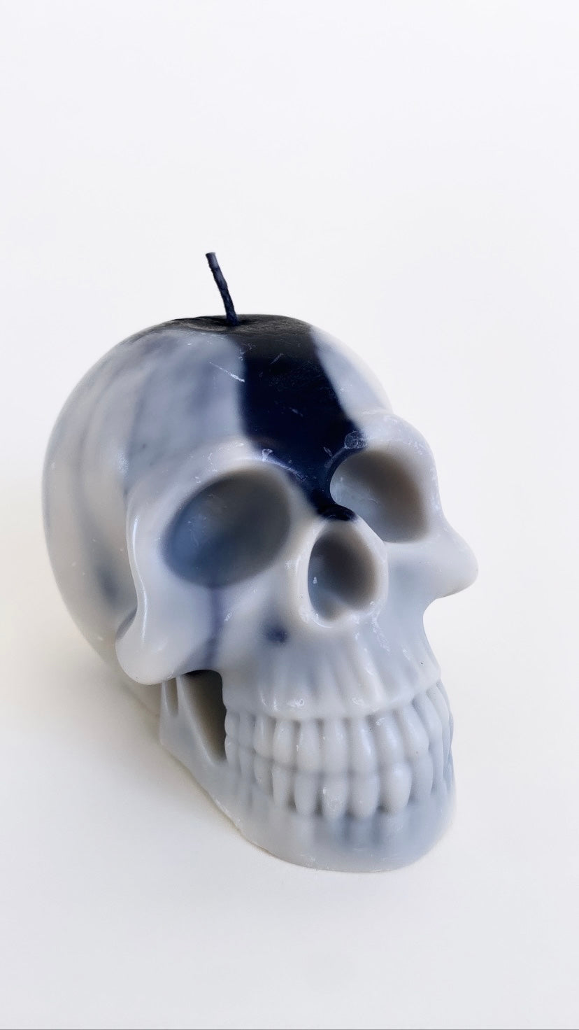 Black And White Skull Candle