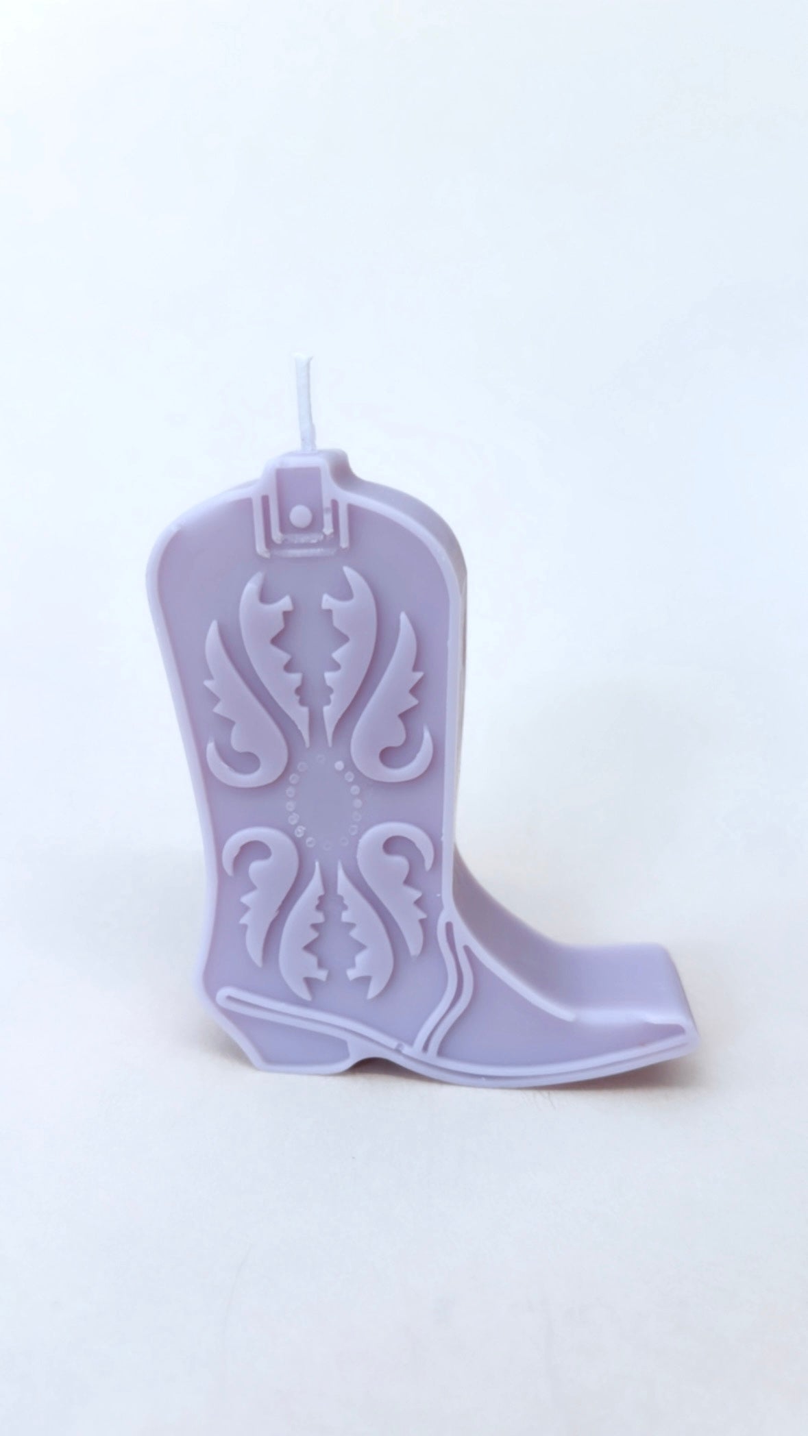 Purple Cowgirl Boot Candle