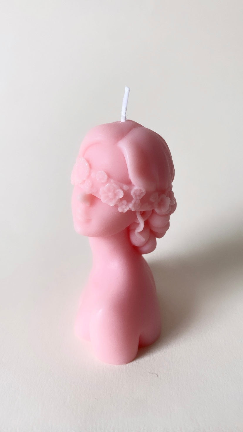 Pink Floral Queen Candle