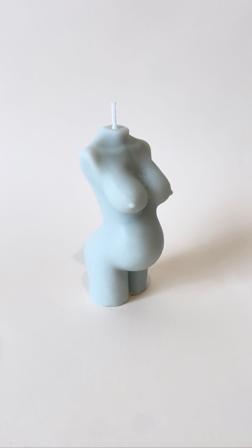 Blue Pregnant Body Candle