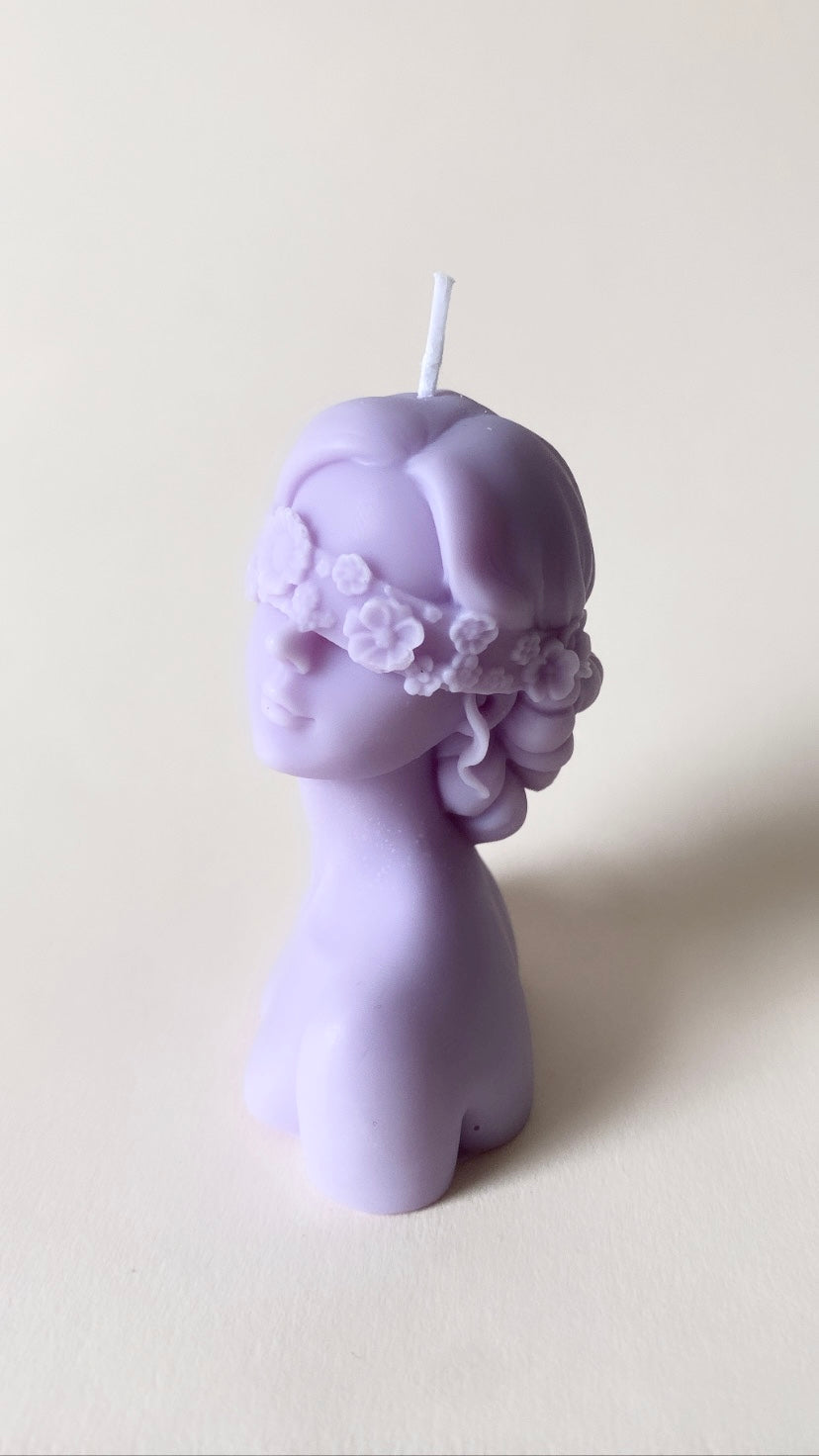 Purple Floral Queen Candle