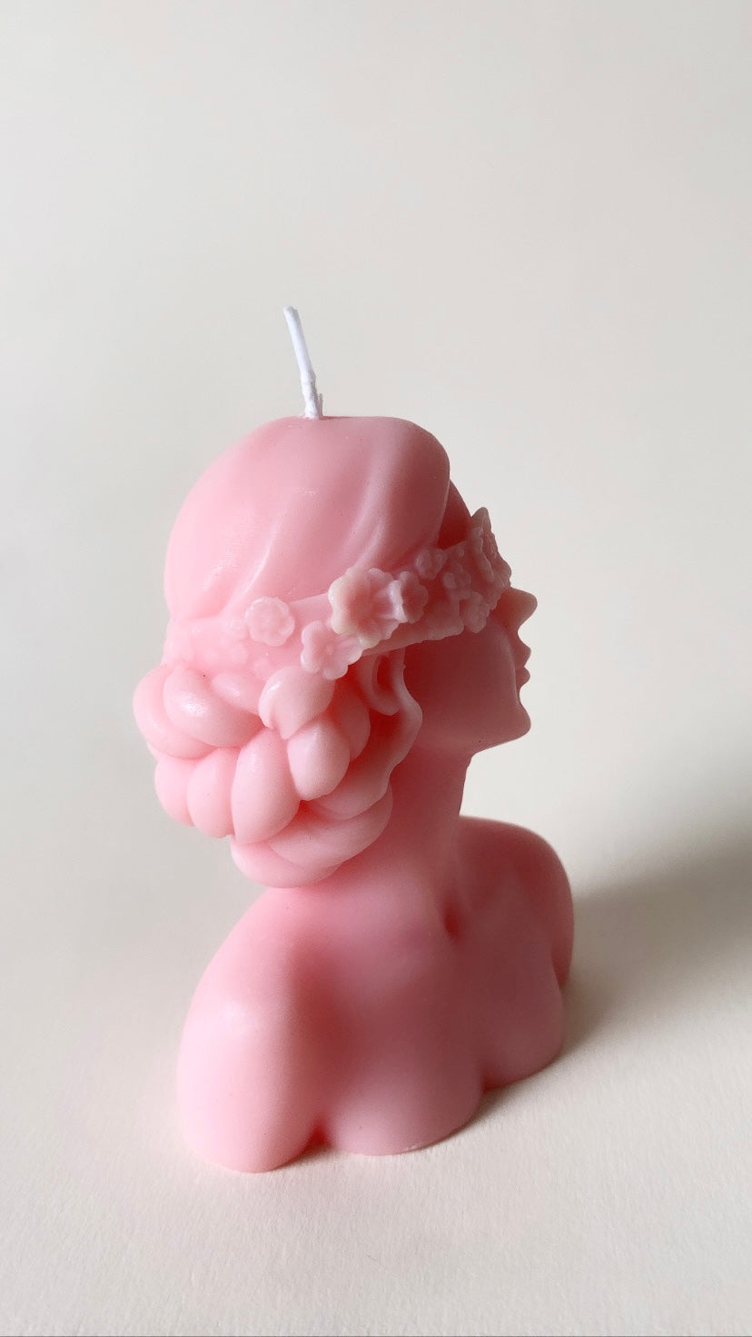 Pink Floral Queen Candle