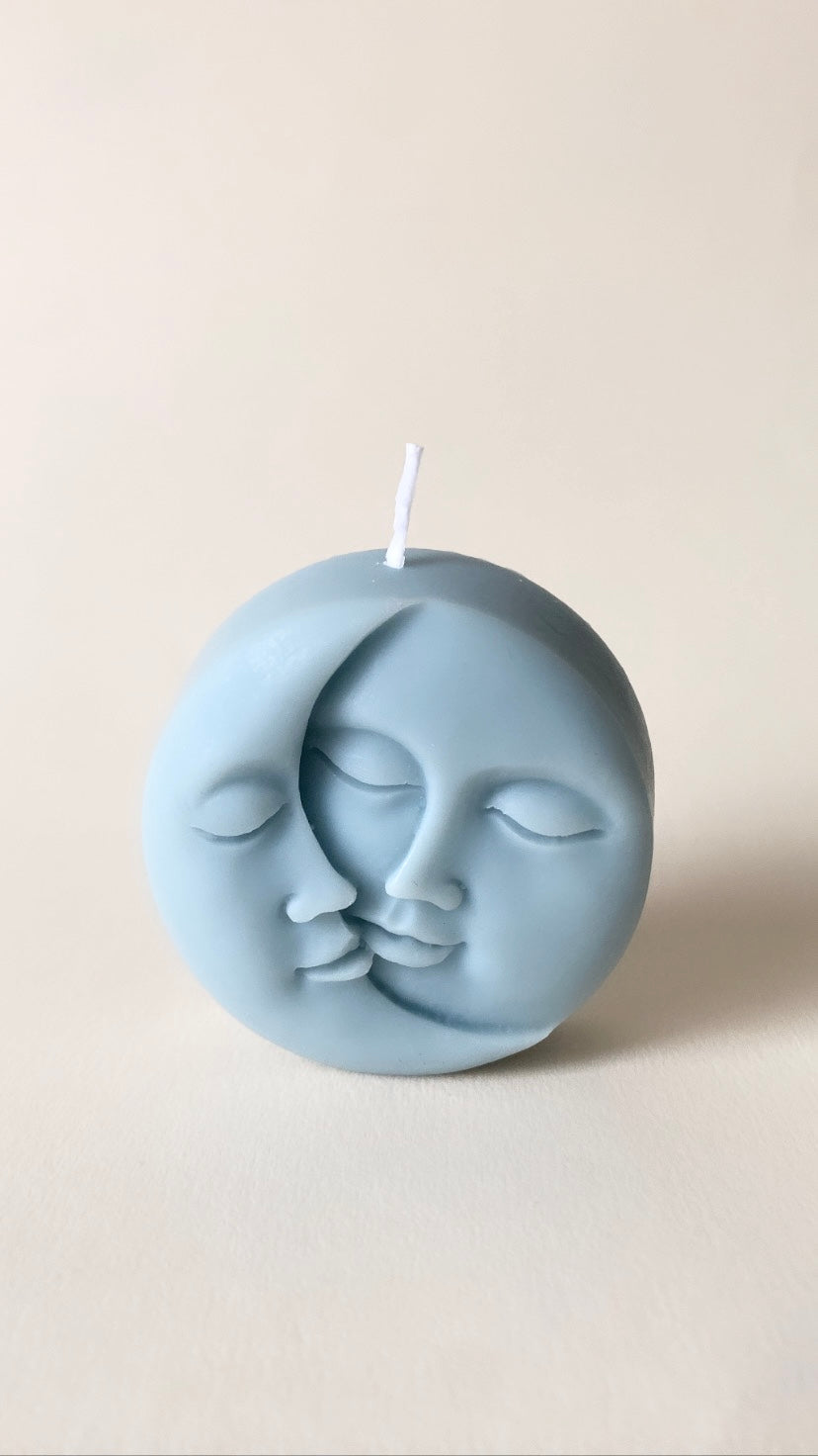 Blue Sun and Moon Candle