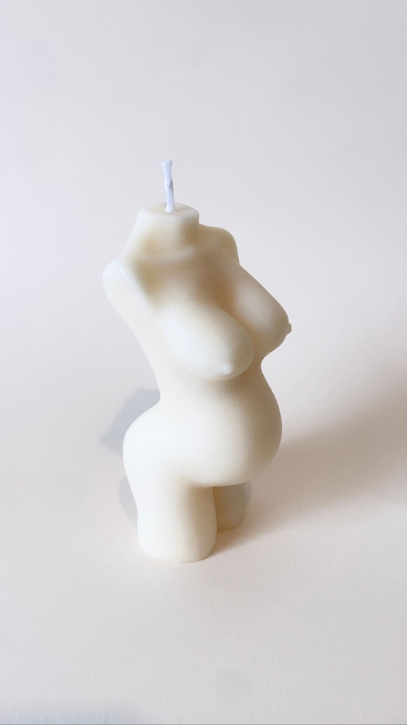 White Pregnant Body Candle