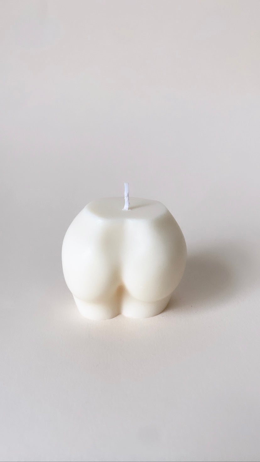 White Peachy Bum Candle