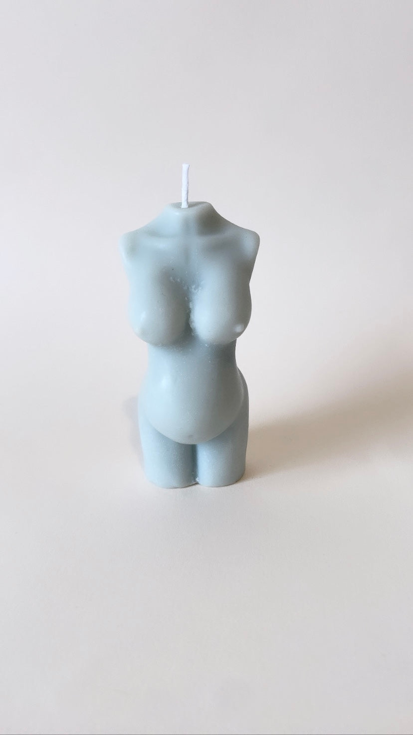 Blue Pregnant Body Candle