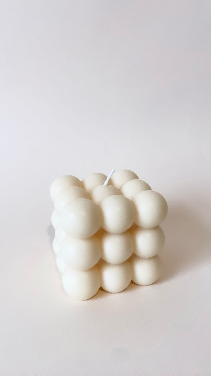 White Large Bubble Candle