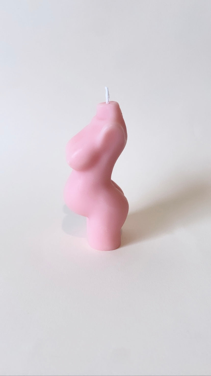 Pink Pregnant Body Candle