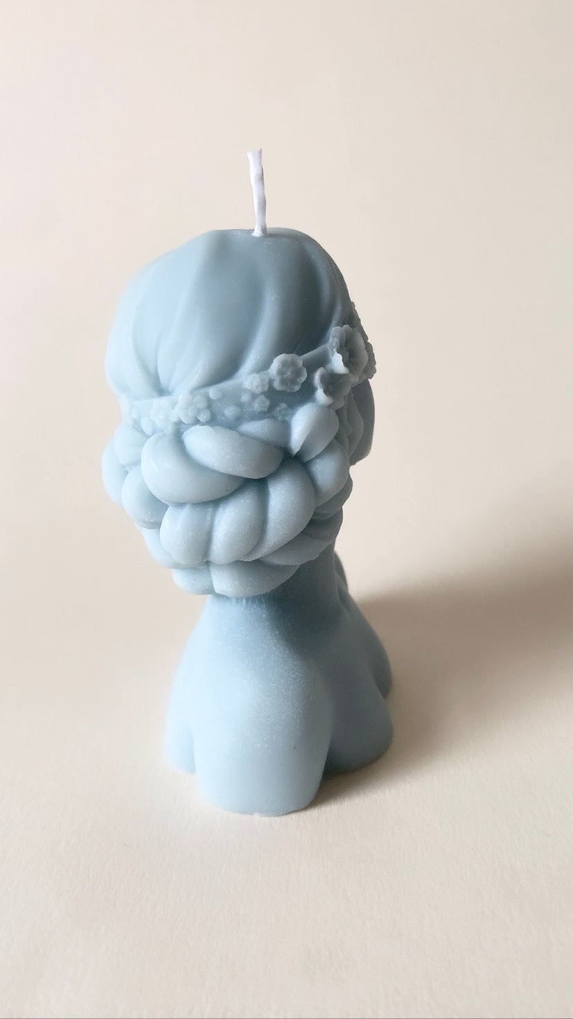 Blue Floral Queen Candle