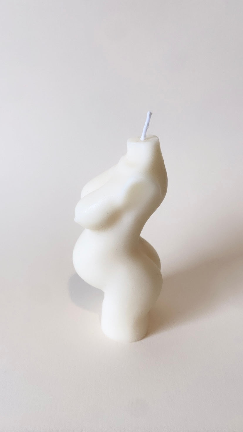 White Pregnant Body Candle