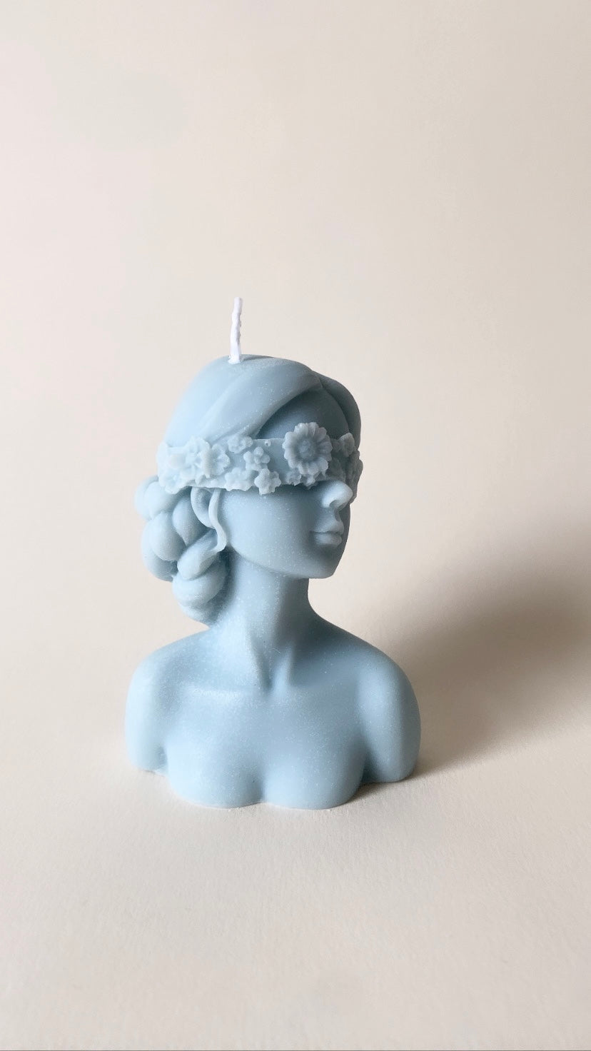 Blue Floral Queen Candle
