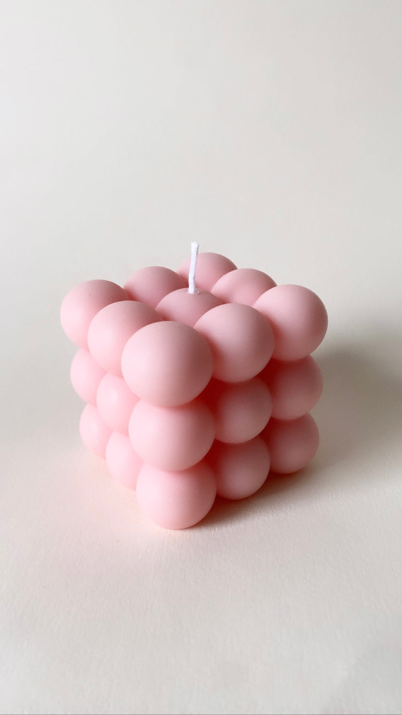 Pink Large Bubble Candle