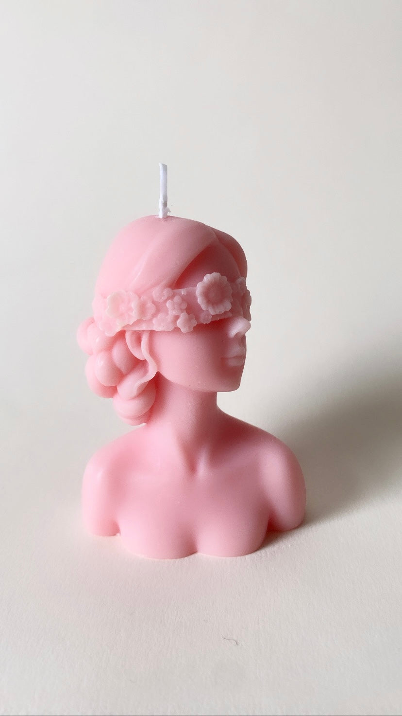 Pink Floral Queen Candle