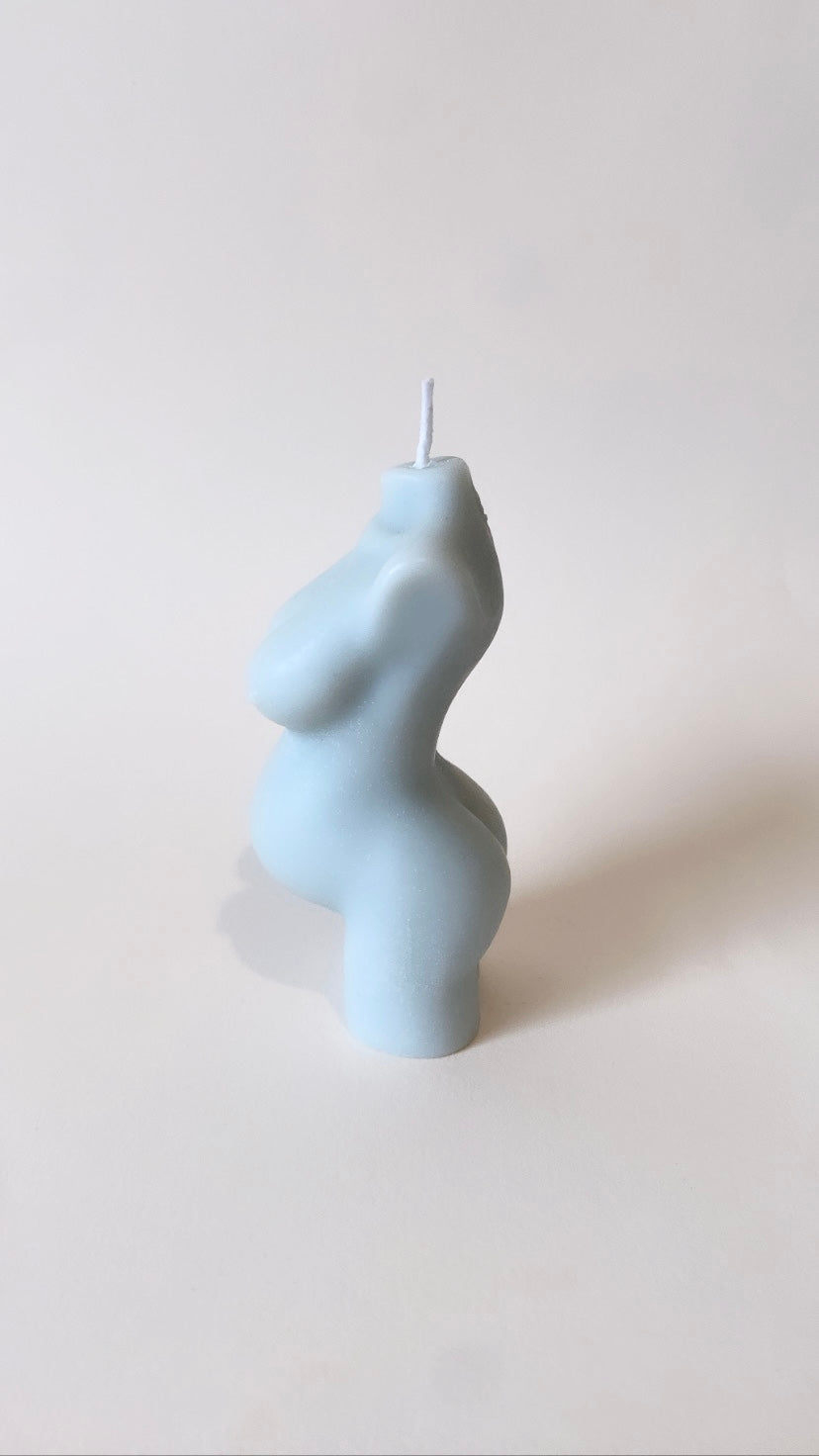 Blue Pregnant Body Candle