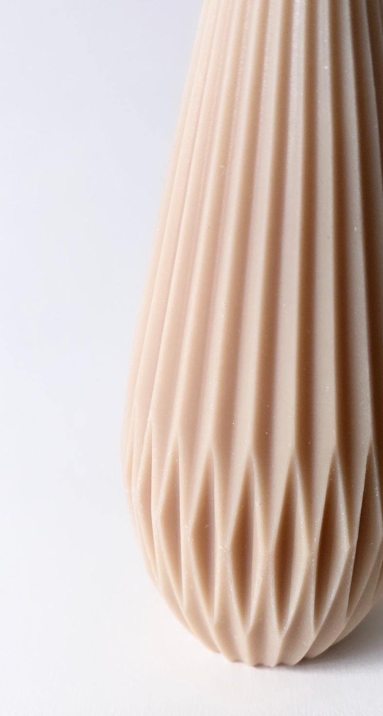 Nude Tall Lantern Candle