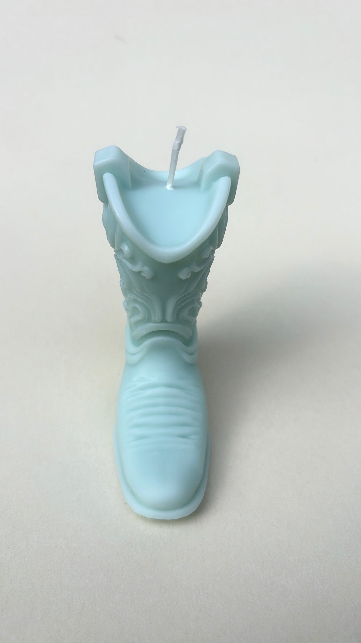 Blue Cowgirl Boot Candle