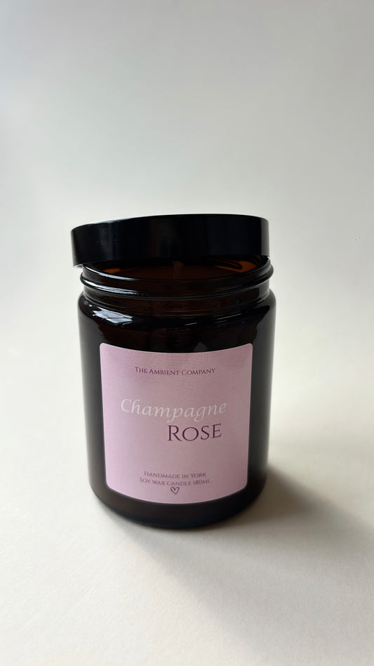 Champagne Rose Jar Candle