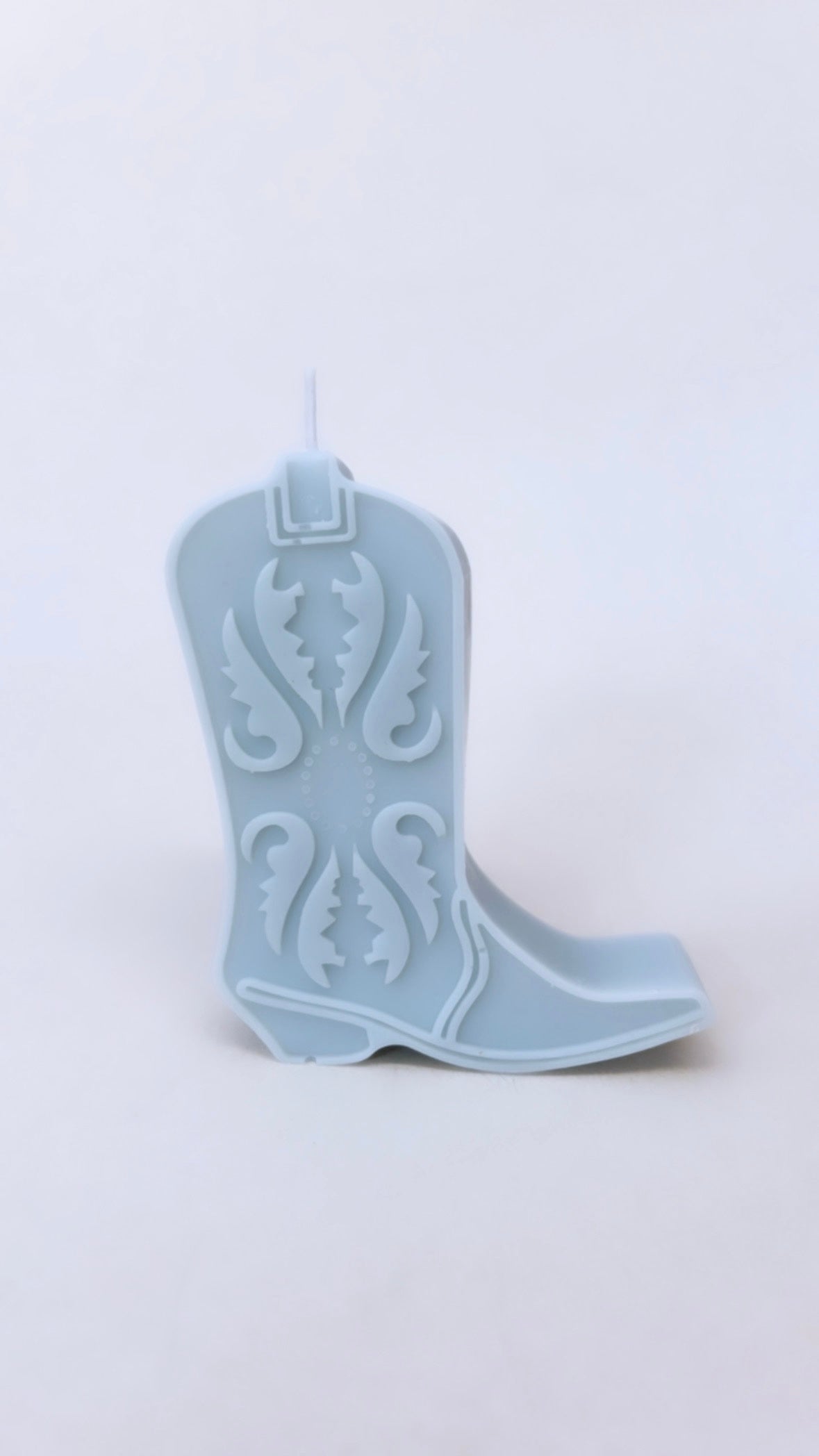 Blue Cowgirl Boot Candle
