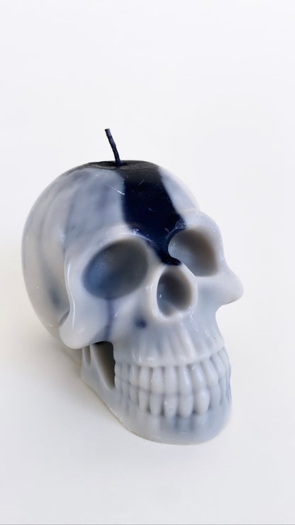Black And White Skull Candle