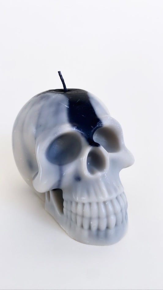 Black And White Skull Candle