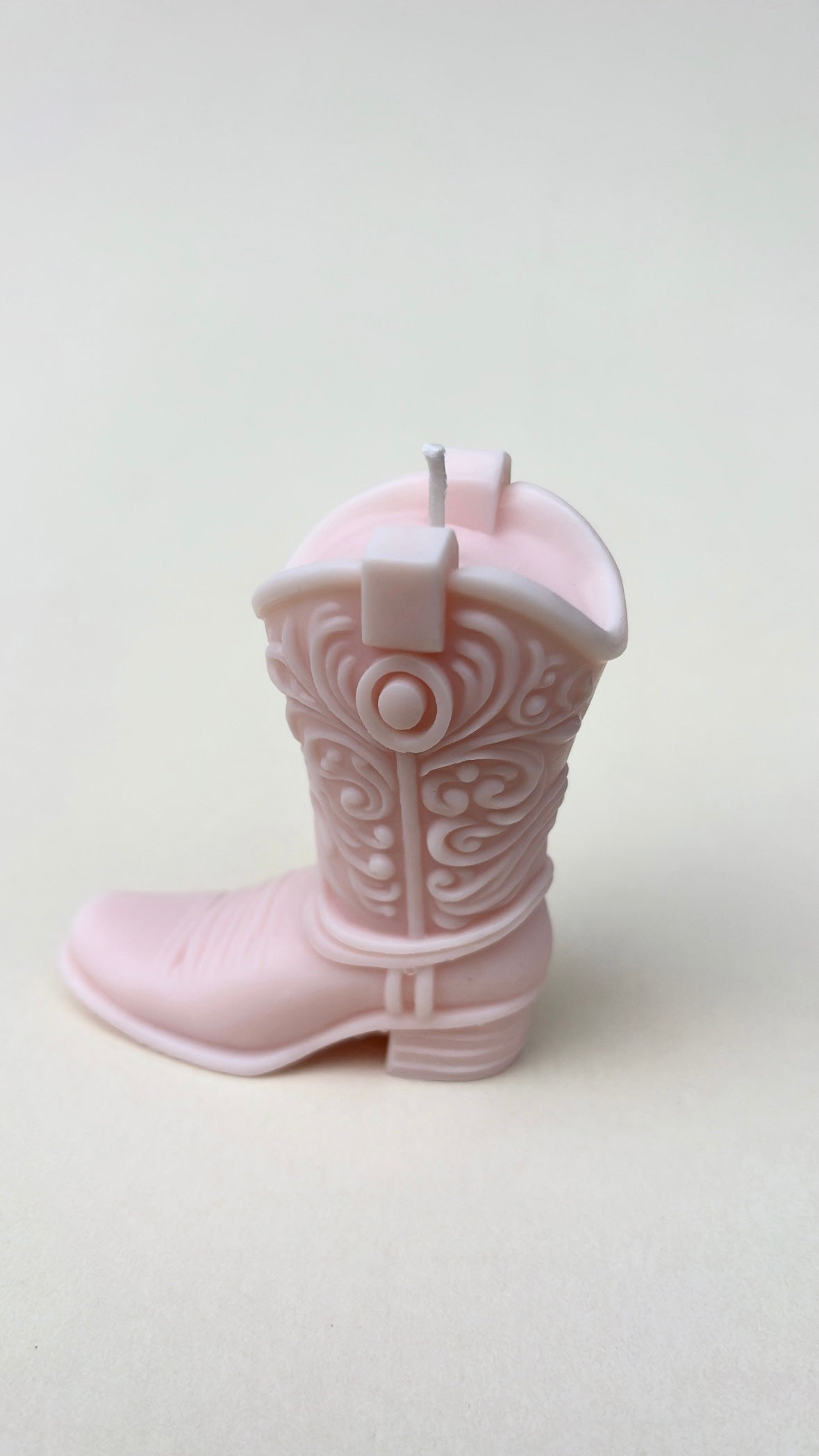 Pink Cowgirl Boot Candle
