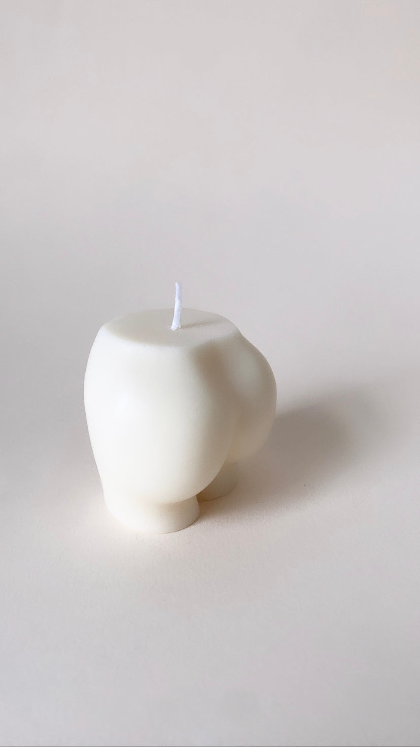 White Peachy Bum Candle