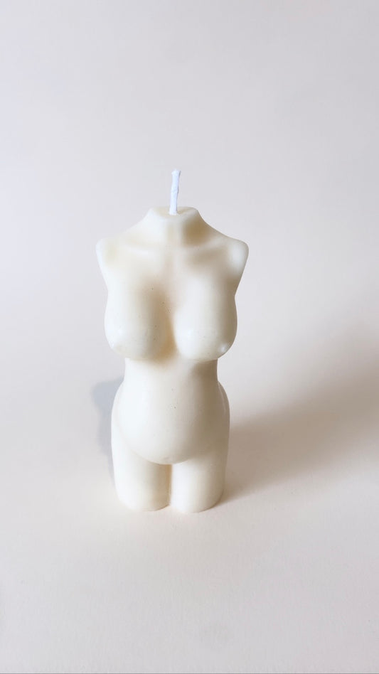 White Pregnant Body Candle