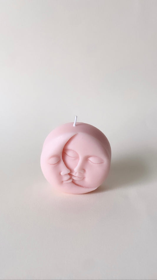Pink Sun and Moon Candle