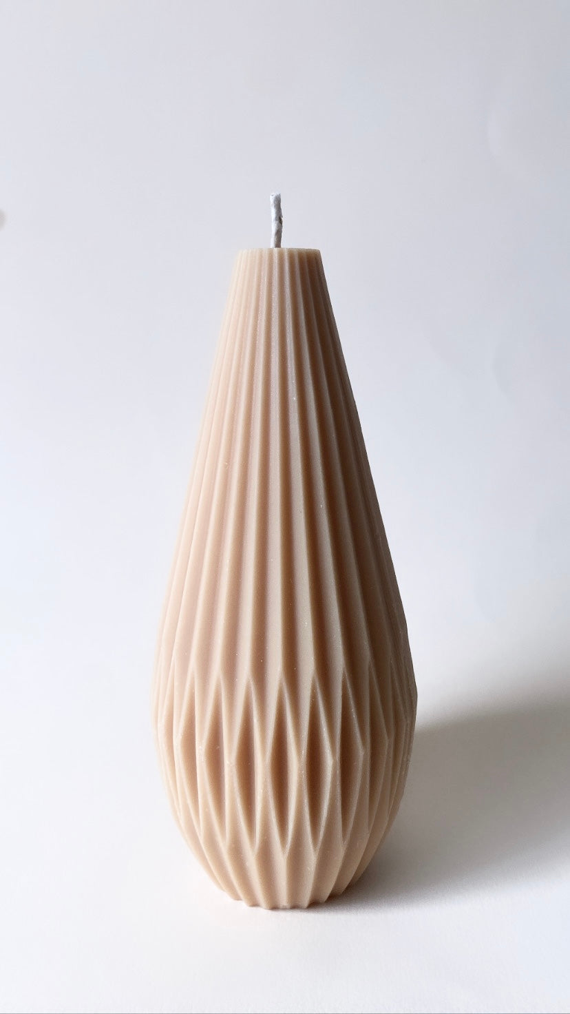 Nude Tall Lantern Candle